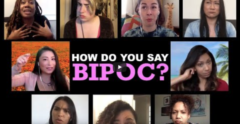 Still from BAE*GENCY video "How Do You Say BIPOC?" featuring Marcelina Chavira